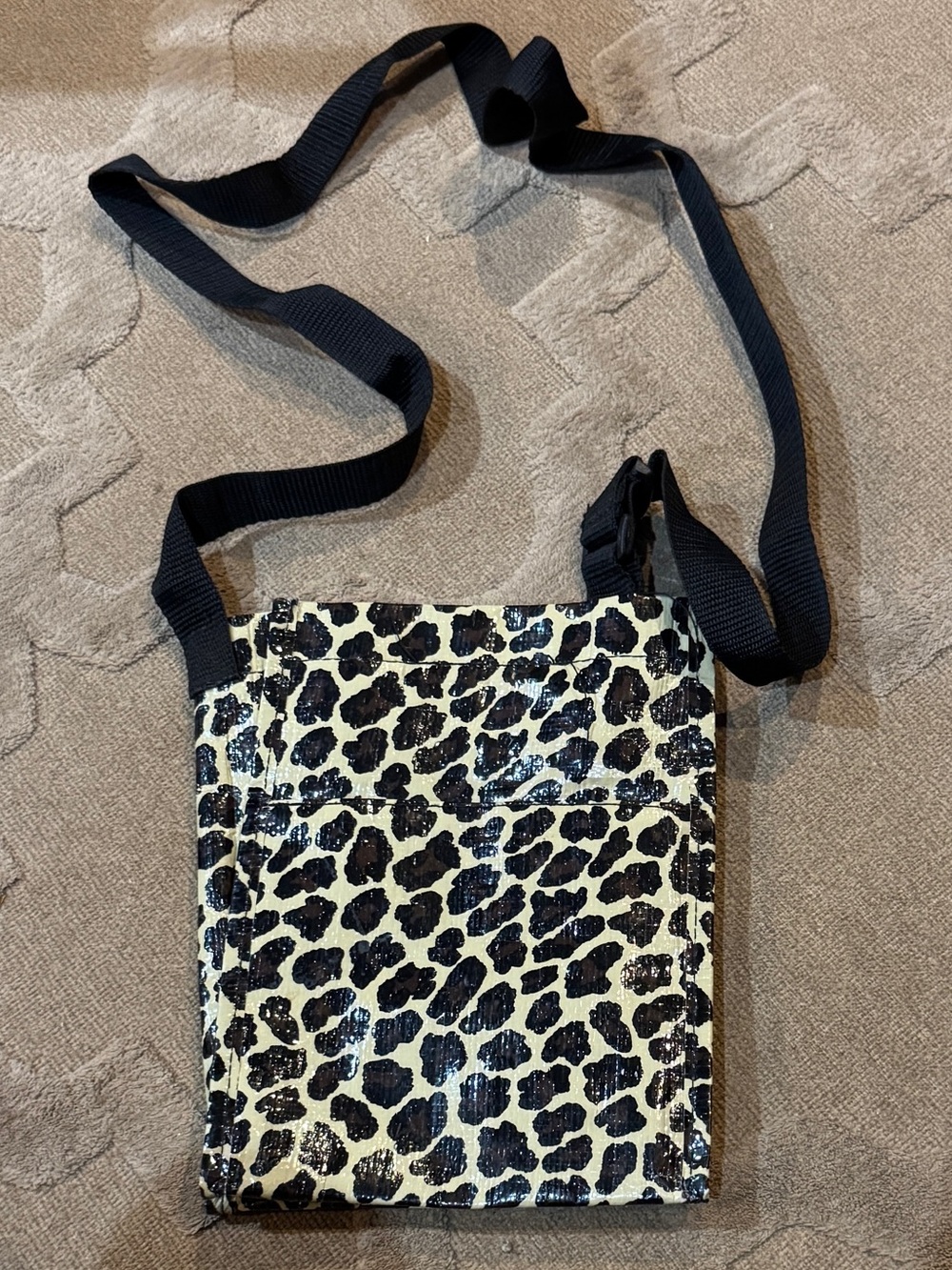 Mixed Bag brand Leopard Print Crossbody Bag — Beige and Black